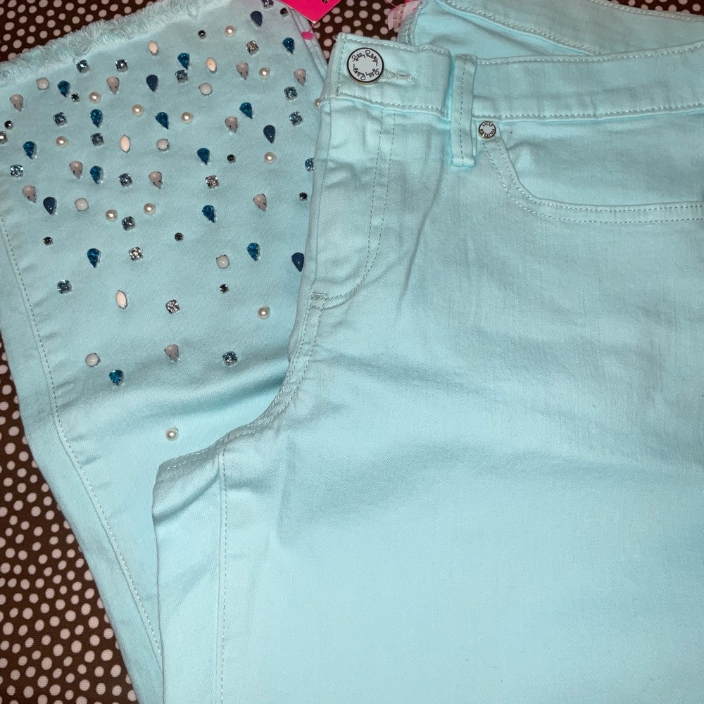 Lilly Pulitzer NWT 27 1/2" South Ocean Crop Flare Pants Whisper Blu Size 00 - Picture 14 of 16